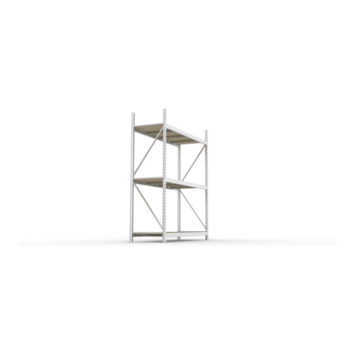META MINI-RACK Weitspannregal 2200x1800x650 mm, Grundregal in verzinkt mit 3 Lagerebenen, Spanplattenböden