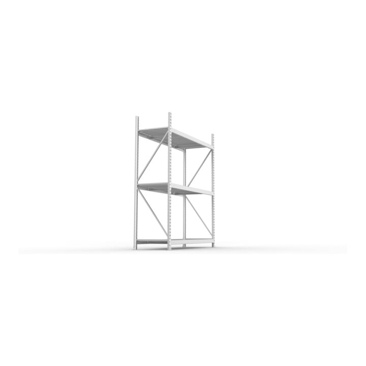 META MINI-RACK Weitspannregal 2200x1800x650 mm, Grundregal in verzinkt mit 3 Lagerebenen, Stahlpaneele