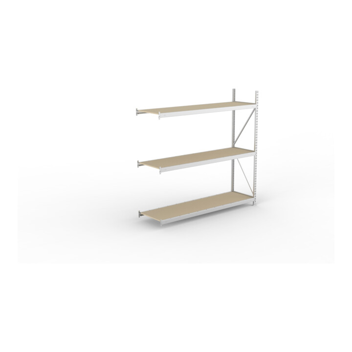 META MINI-RACK Weitspannregal 2200x2200x650 mm, Anbauregal in verzinkt mit 3 Lagerebenen, Spanplattenböden