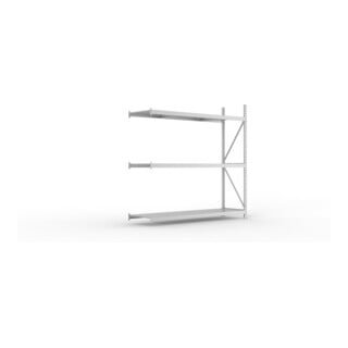 META MINI-RACK Weitspannregal 2200x2200x650 mm, Anbauregal in verzinkt mit 3 Lagerebenen, Stahlpaneele