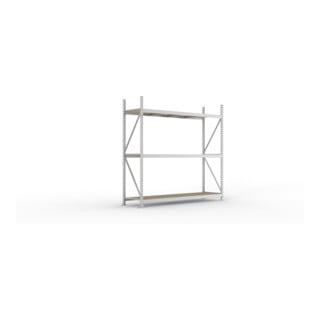 META MINI-RACK Weitspannregal 2200x2200x650 mm, Grundregal in verzinkt mit 3 Lagerebenen, Spanplattenböden