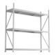 META MINI-RACK Weitspannregal 2200x2200x650 mm, Grundregal in verzinkt mit 3 Lagerebenen, Stahlpaneele