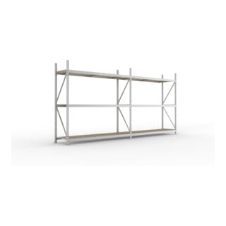 META MINI-RACK Weitspannregal 2200x3758x650 mm in verzinkt, 2 Felder mit 3 Lagerebenen