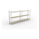META MINI-RACK Weitspannregal 2200x3758x650 mm in verzinkt, 2 Felder mit 3 Lagerebenen