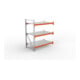 META MULTIPAL Großfachregal 2200x1825x1100 mm, Anbauregal mit 3 Lagerebenen und Stahlpaneelen, 1800 Kg Fachlast verzinkt/rotorange