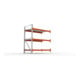 META MULTIPAL Großfachregal 2200x1825x1100 mm, Anbauregal mit 3 Lagerebenen und Stahlpaneelen, 1800 Kg Fachlast verzinkt/rotorange