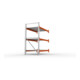 META MULTIPAL Großfachregal 2200x1825x1100 mm, Anbauregal mit 3 Lagerebenen und Stahlpaneelen, 1800 Kg Fachlast verzinkt/rotorange
