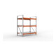 META MULTIPAL Großfachregal 2200x1825x1100 mm, Grundregal mit 3 Lagerebenen und Stahlpaneelen, 1800 Kg Fachlast verzinkt/rotorange