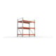META MULTIPAL Großfachregal 2200x1825x1100 mm, Grundregal mit 3 Lagerebenen und Stahlpaneelen, 1800 Kg Fachlast verzinkt/rotorange