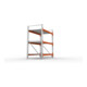 META MULTIPAL Großfachregal 2200x1825x1100 mm, Grundregal mit 3 Lagerebenen und Stahlpaneelen, 1800 Kg Fachlast verzinkt/rotorange