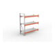 META MULTIPAL Großfachregal 2200x1825x800 mm, Anbauregal mit 3 Lagerebenen und Stahlpaneelen, 1800 Kg Fachlast verzinkt/rotorange