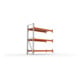 META MULTIPAL Großfachregal 2200x1825x800 mm, Anbauregal mit 3 Lagerebenen und Stahlpaneelen, 1800 Kg Fachlast verzinkt/rotorange