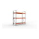 META MULTIPAL Großfachregal 2200x1825x800 mm, Grundregal mit 3 Lagerebenen und Stahlpaneelen, 1800 Kg Fachlast verzinkt/rotorange