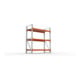META MULTIPAL Großfachregal 2200x1825x800 mm, Grundregal mit 3 Lagerebenen und Stahlpaneelen, 1800 Kg Fachlast verzinkt/rotorange