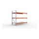 META MULTIPAL Großfachregal 2200x2225x1100 mm, Anbauregal mit 3 Lagerebenen und Stahlpaneelen, 1800 Kg Fachlast verzinkt/rotorange