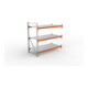 META MULTIPAL Großfachregal 2200x2225x1100 mm, Anbauregal mit 3 Lagerebenen und Stahlpaneelen, 1800 Kg Fachlast verzinkt/rotorange