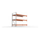 META MULTIPAL Großfachregal 2200x2225x1100 mm, Anbauregal mit 3 Lagerebenen und Stahlpaneelen, 1800 Kg Fachlast verzinkt/rotorange