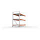 META MULTIPAL Großfachregal 2200x2225x1100 mm, Anbauregal mit 3 Lagerebenen und Stahlpaneelen, 1800 Kg Fachlast verzinkt/rotorange