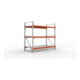 META MULTIPAL Großfachregal 2200x2225x1100 mm, Grundregal mit 3 Lagerebenen und Stahlpaneelen, 1800 Kg Fachlast verzinkt/rotorange