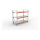 META MULTIPAL Großfachregal 2200x2225x1100 mm, Grundregal mit 3 Lagerebenen und Stahlpaneelen, 1800 Kg Fachlast verzinkt/rotorange