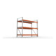 META MULTIPAL Großfachregal 2200x2225x1100 mm, Grundregal mit 3 Lagerebenen und Stahlpaneelen, 1800 Kg Fachlast verzinkt/rotorange
