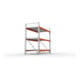 META MULTIPAL Großfachregal 2200x2225x1100 mm, Grundregal mit 3 Lagerebenen und Stahlpaneelen, 1800 Kg Fachlast verzinkt/rotorange