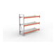 META MULTIPAL Großfachregal 2200x2225x800 mm, Anbauregal mit 3 Lagerebenen und Stahlpaneelen, 1800 Kg Fachlast verzinkt/rotorange