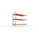 META MULTIPAL Großfachregal 2200x2225x800 mm, Anbauregal mit 3 Lagerebenen und Stahlpaneelen, 1800 Kg Fachlast verzinkt/rotorange