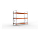 META MULTIPAL Großfachregal 2200x2225x800 mm, Grundregal mit 3 Lagerebenen und Stahlpaneelen, 1800 Kg Fachlast verzinkt/rotorange