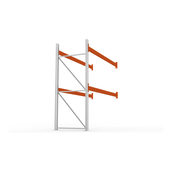 META MULTIPAL Palettenregal 2700x2785x1100 mm, Anbauregal, 3 Ebenen, bis 1000 Kg je Palette, verzinkt/rotorange
