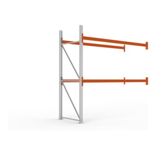 Meta Palettenregal Anbaumodul Multipal bis 500 Kg + Palette verzinkt / rotorange 3 Ebenen