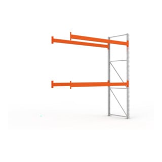Meta Palettenregal Anbaumodul Multipal bis 1000 Kg + Palette verzinkt / rotorange 3 Ebenen