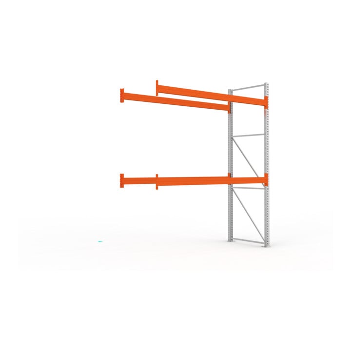 META MULTIPAL Palettenregal 3300x2785x1100 mm, Anbauregal, 3 Ebenen, bis 1000 Kg je Palette, verzinkt/rotorange