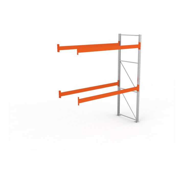 META MULTIPAL Palettenregal 3300x2785x1100 mm, Anbauregal, 3 Ebenen, bis 1000 Kg je Palette, verzinkt/rotorange