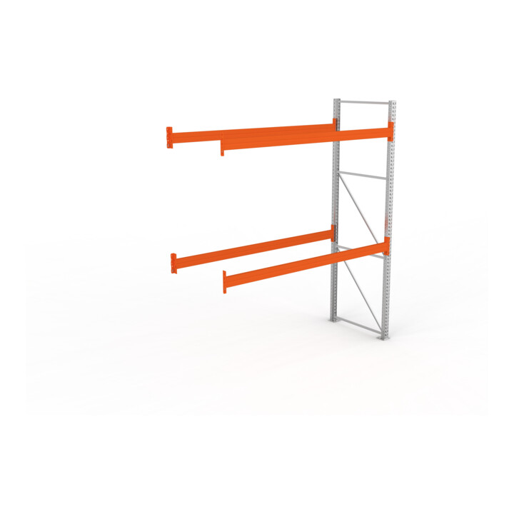 META MULTIPAL Palettenregal 3300x2785x1100 mm, Anbauregal, 3 Ebenen, bis 1000 Kg je Palette, verzinkt/rotorange