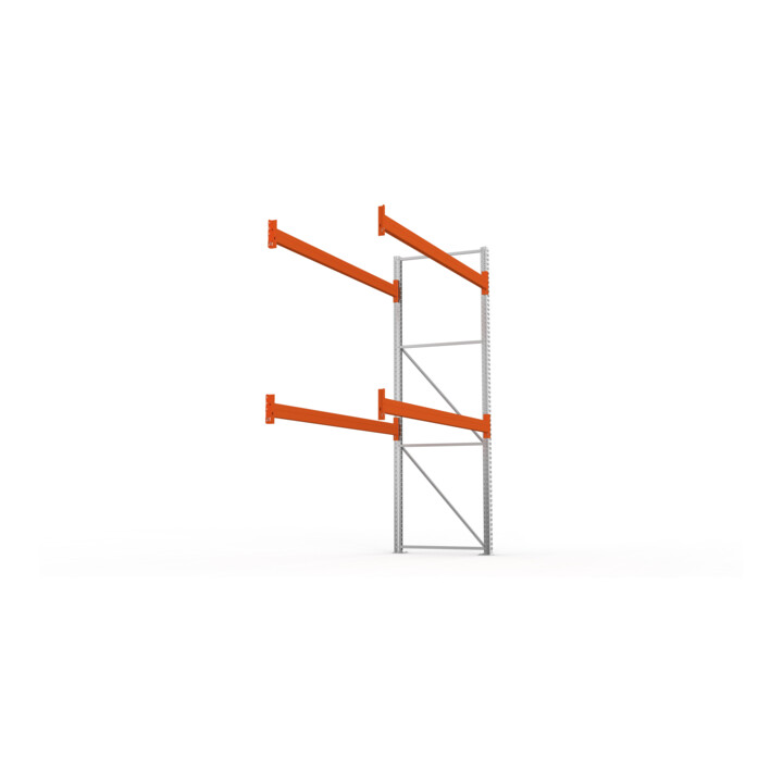 META MULTIPAL Palettenregal 3300x2785x1100 mm, Anbauregal, 3 Ebenen, bis 1000 Kg je Palette, verzinkt/rotorange