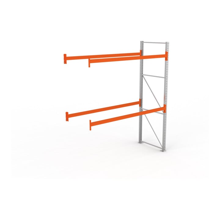 META MULTIPAL Palettenregal 3300x2785x1100 mm, Anbauregal, 3 Ebenen, bis 500 Kg je Palette, verzinkt/rotorange