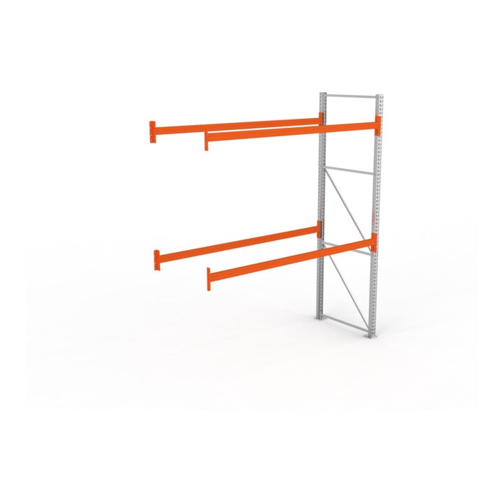 META MULTIPAL Palettenregal 3300x2785x1100 mm, Anbauregal, 3 Ebenen, bis 500 Kg je Palette, verzinkt/rotorange