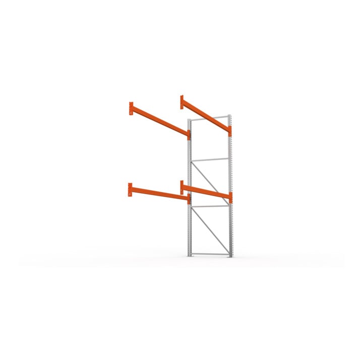 META MULTIPAL Palettenregal 3300x2785x1100 mm, Anbauregal, 3 Ebenen, bis 500 Kg je Palette, verzinkt/rotorange