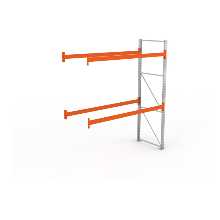 META MULTIPAL Palettenregal 3300x2785x1100 mm, Anbauregal, 3 Ebenen, bis 800 Kg je Palette, verzinkt/rotorange