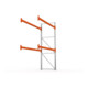 META MULTIPAL Palettenregal 3300x2785x1100 mm, Anbauregal, 3 Ebenen, bis 800 Kg je Palette, verzinkt/rotorange