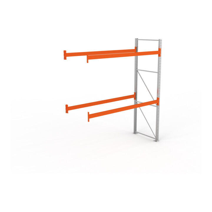 META MULTIPAL Palettenregal 3300x2785x1100 mm, Anbauregal, 3 Ebenen, bis 800 Kg je Palette, verzinkt/rotorange