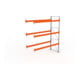 META MULTIPAL Palettenregal 3300x2785x1100 mm, Anbauregal, 4 Ebenen, bis 1000 Kg je Palette, verzinkt/rotorange