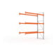 META MULTIPAL Palettenregal 3300x2785x1100 mm, Anbauregal, 4 Ebenen, bis 500 Kg je Palette, verzinkt/rotorange