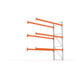 META MULTIPAL Palettenregal 3300x2785x1100 mm, Anbauregal, 4 Ebenen, bis 500 Kg je Palette, verzinkt/rotorange