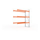 META MULTIPAL Palettenregal 3300x2785x1100 mm, Anbauregal, 4 Ebenen, bis 800 Kg je Palette, verzinkt/rotorange