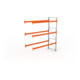 META MULTIPAL Palettenregal 3300x2785x1100 mm, Anbauregal, 4 Ebenen, bis 800 Kg je Palette, verzinkt/rotorange