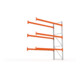 META MULTIPAL Palettenregal 3300x2785x1100 mm, Anbauregal, 4 Ebenen, bis 800 Kg je Palette, verzinkt/rotorange