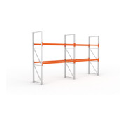 META MULTIPAL Palettenregal 3300x5655x1100 mm, 3 Ebenen, 2 Felder, bis 500 Kg je Palette, verzinkt/rotorange
