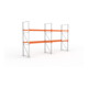 META MULTIPAL Palettenregal 3300x5655x1100 mm, 3 Ebenen, 2 Felder, bis 500 Kg je Palette, verzinkt/rotorange